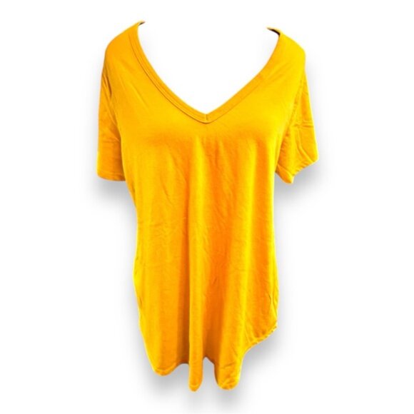 Women’s torrid 1 Yellow Girlfriend Signature Jersey V-Neck Tee 14 16 1X 1XL - Picture 3 of 14